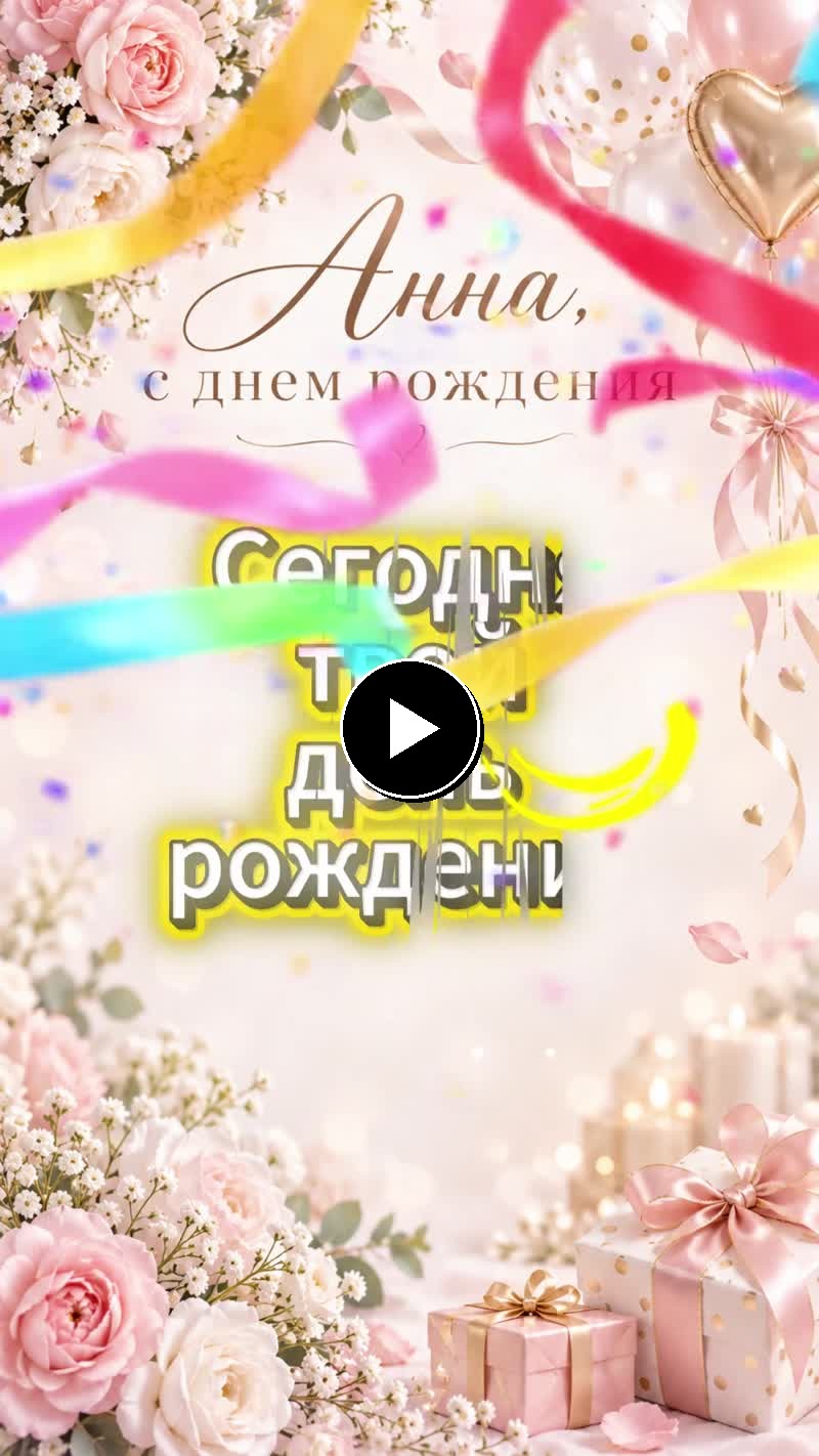 Видеооткрытка для Анны 