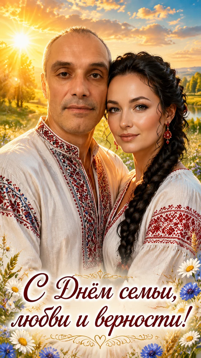  Открытка «С Днём семьи, любви и верности»