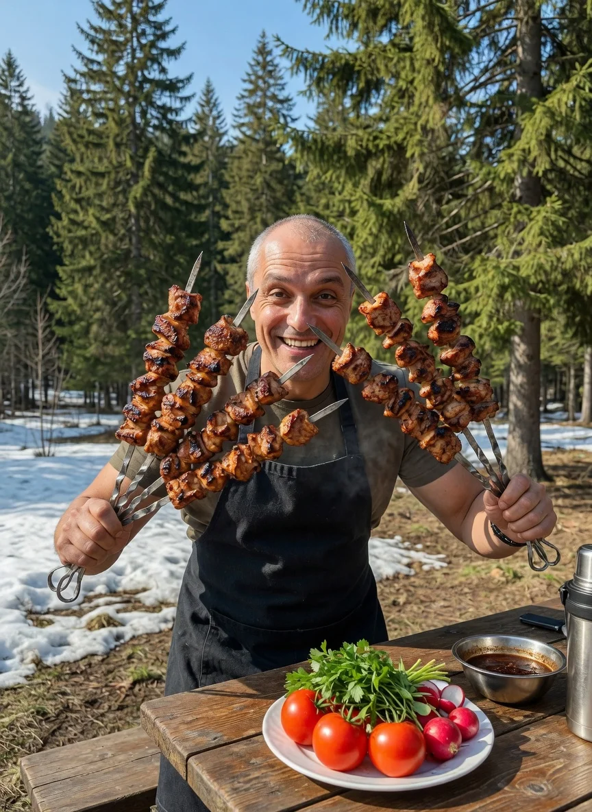 На шашлыках