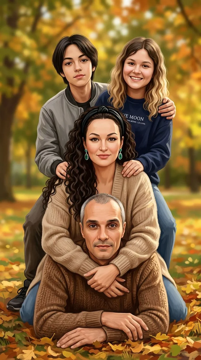 Семейная сцена на природе