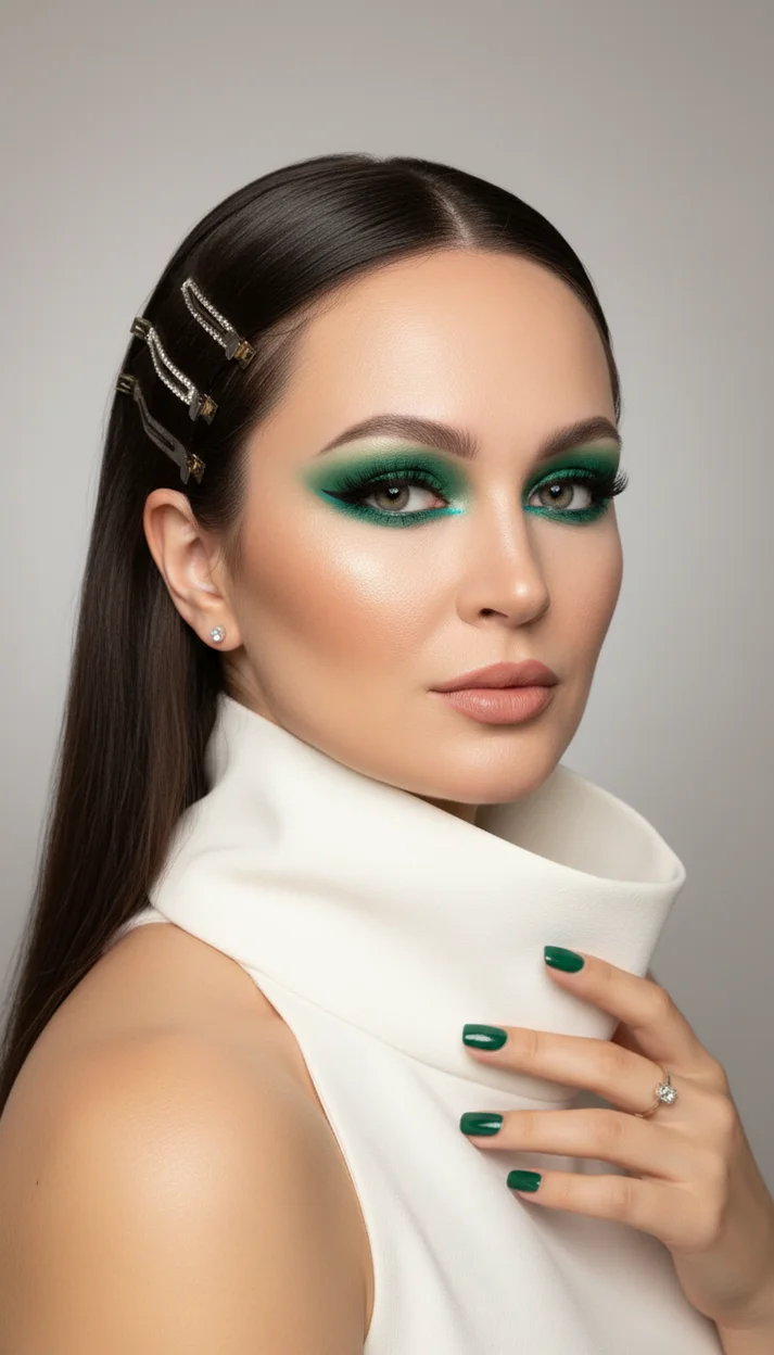 ФЭШН-БЬЮТИ С ЗЕЛЁНО-БИРЮЗОВЫМИ ГРАФИЧЕСКИМИ СТРЕЛКАМИ