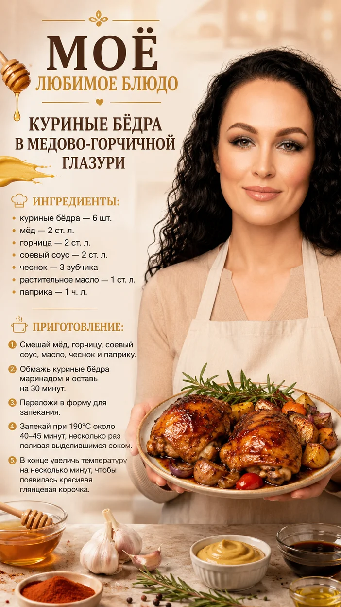 Фотосессия моего любимого блюда с куриными бёдрами в глазури