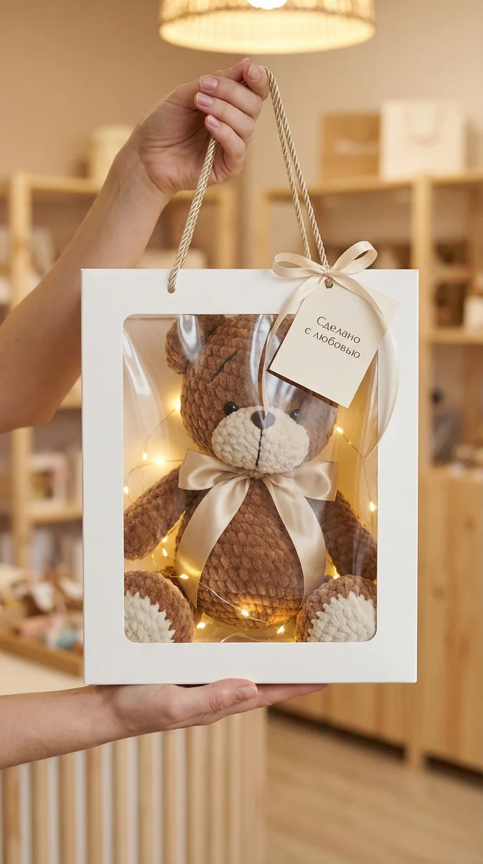 Ваш товар в красивой упаковке и текстом с котрыткой 