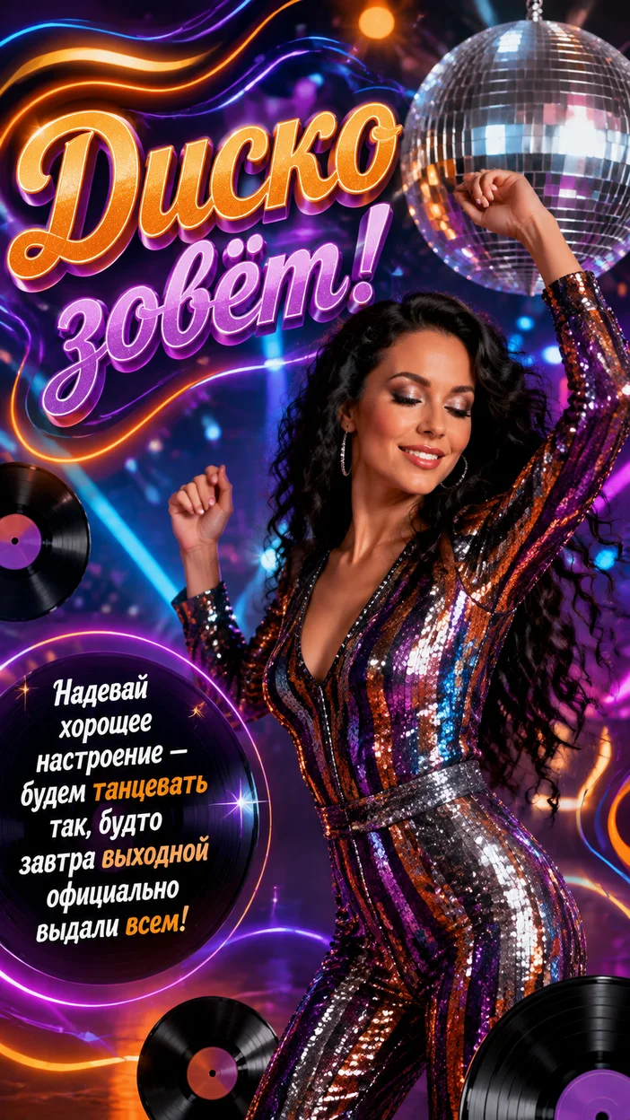 Фотооткрытка «Диско зовёт!»