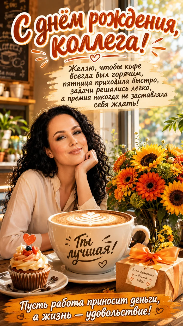 Фотосессия коллеги в кофейне у окна
