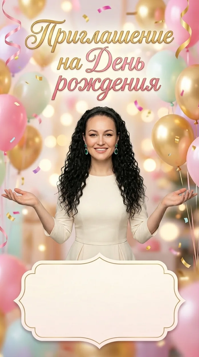 Приглашение на день рождения  с вашим фото