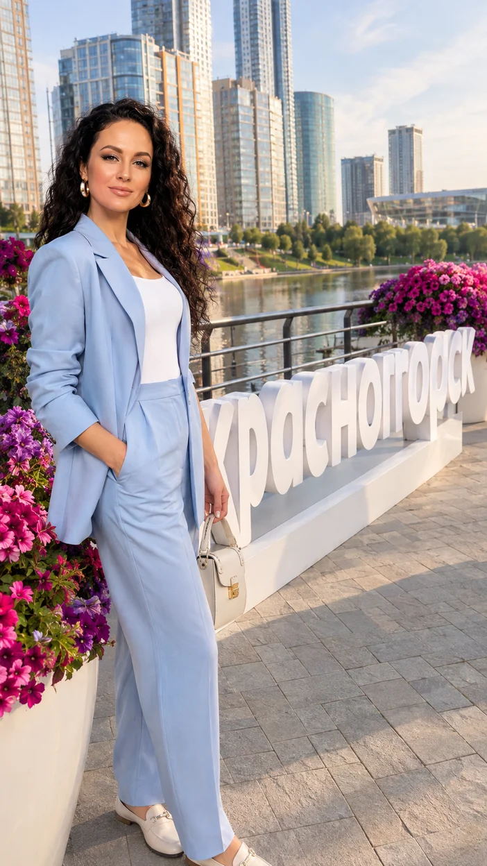 Фотосессия девушки у набережной в Красногорске
