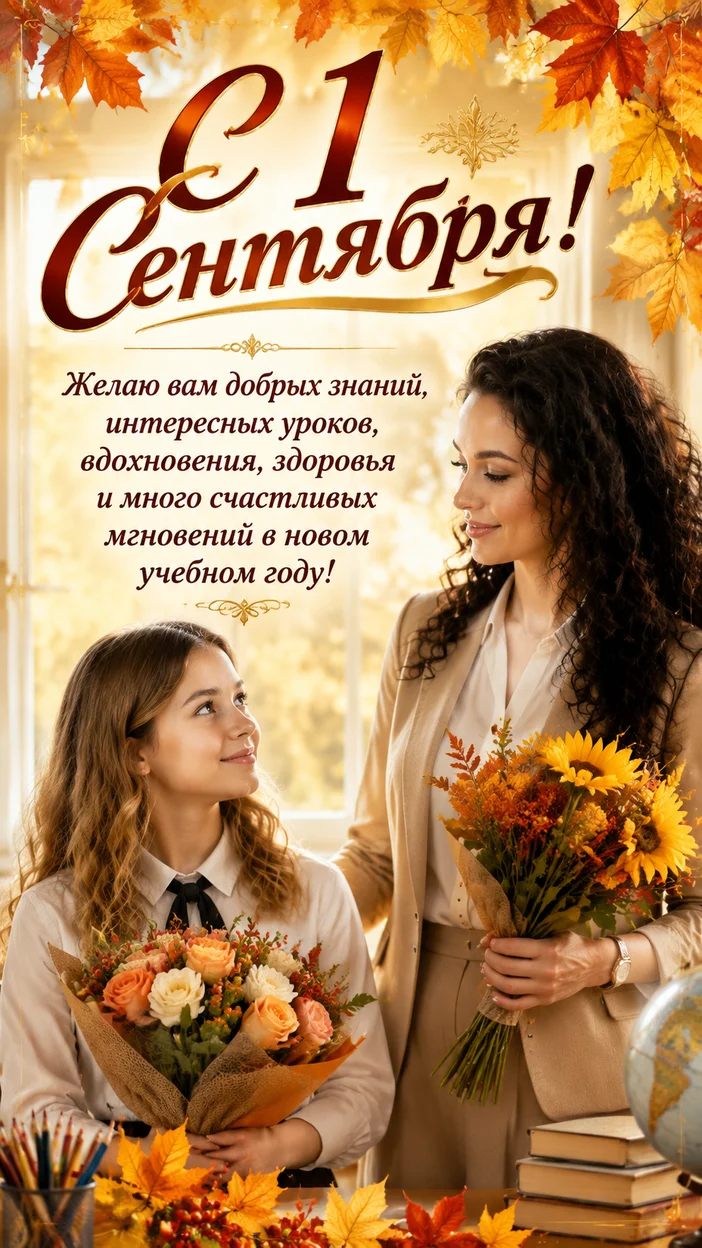 Фотооткрытка у окна в золоте осеннего света