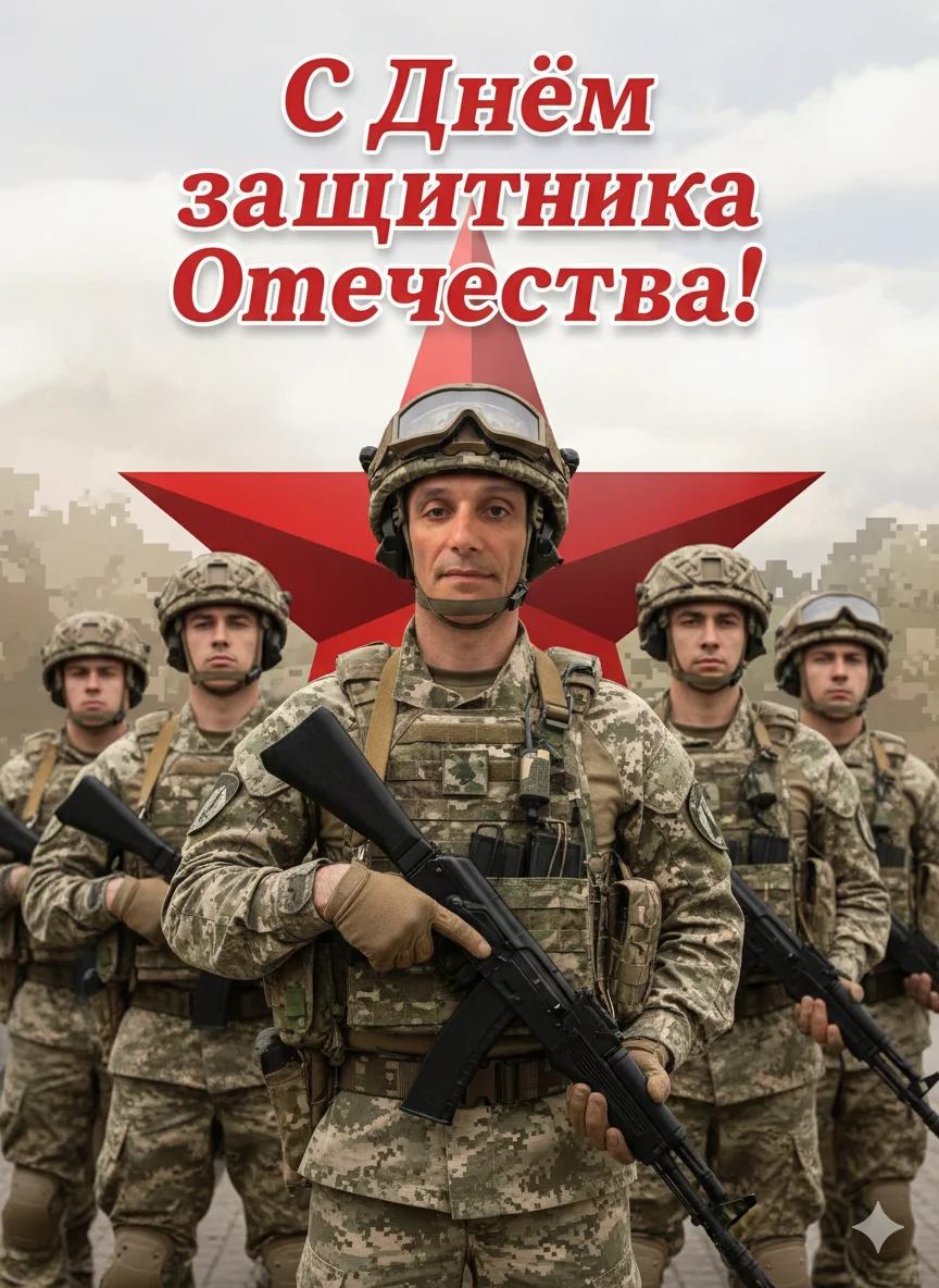 ИИ-фото — В строю 23 февраля
