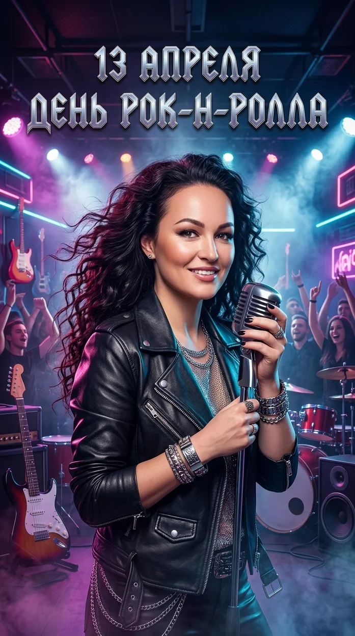 Открытка - 13 апреля День рок-н-ролла 