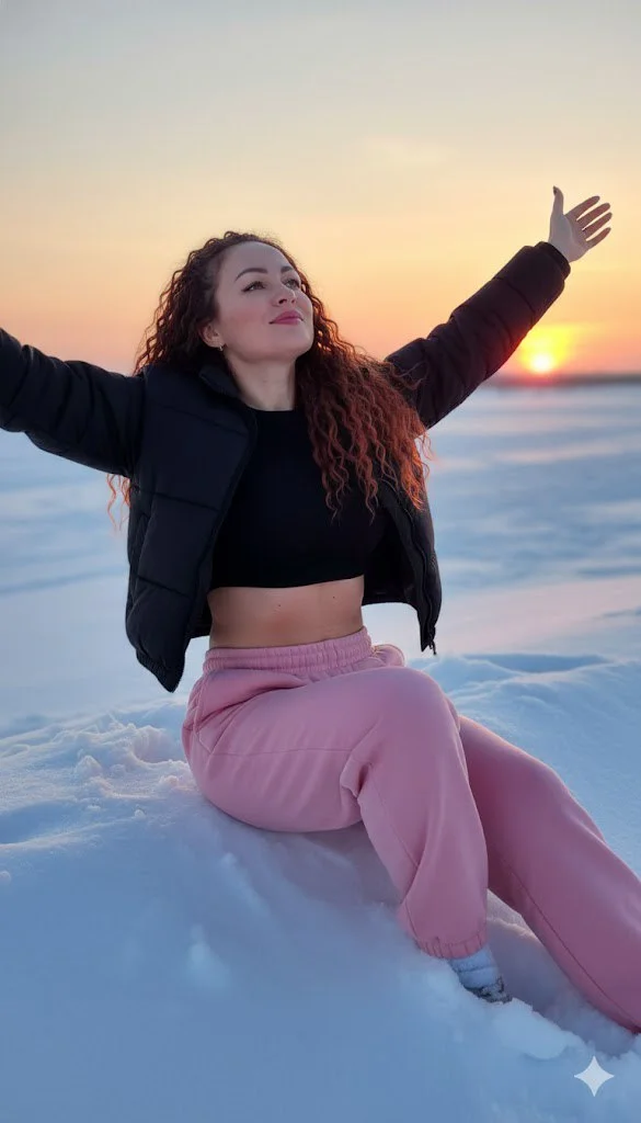 Закатный драйв на снегу