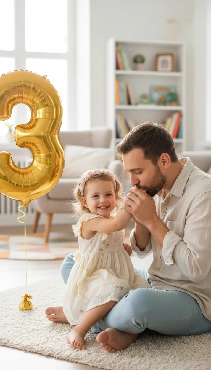 Фотосессия девочки на 3 годика с папой