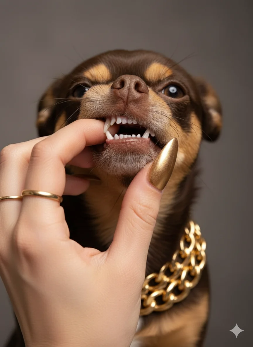 Собака кусает пальчик 