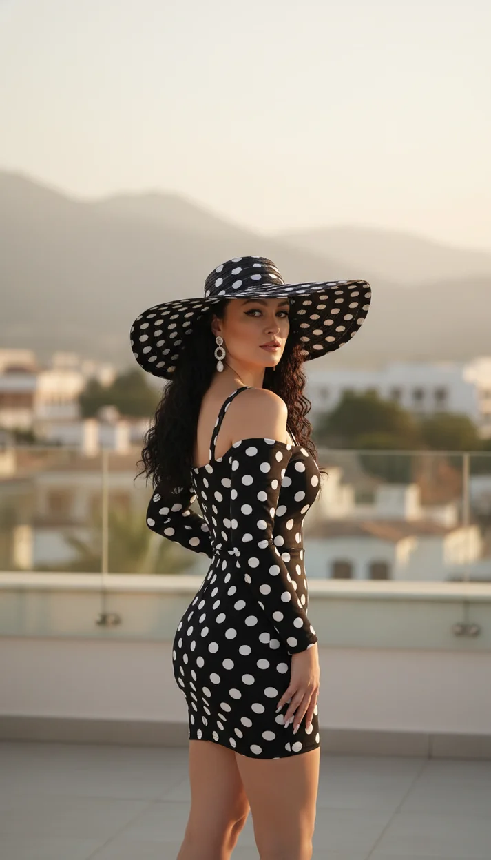  Гламурный rooftop-портрет в горошек