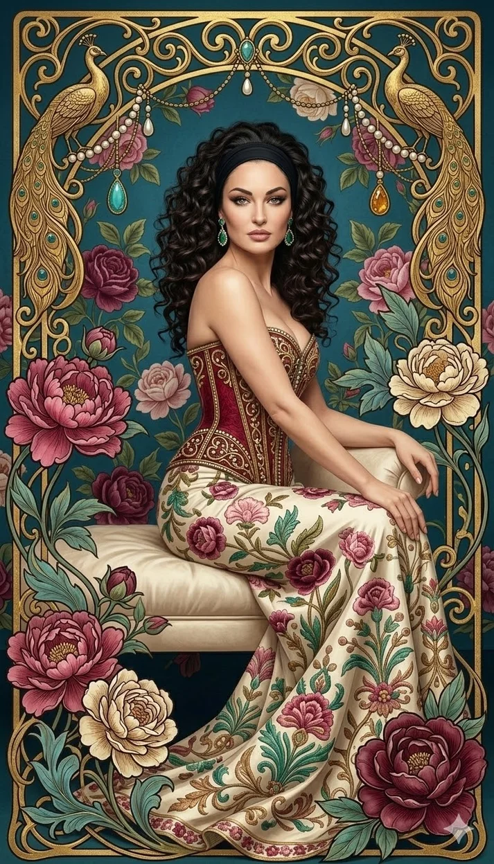 Открытка  - Девушка позирует в элегантной студийной  