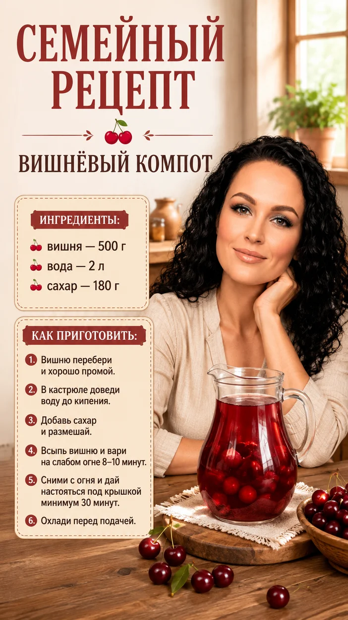 Фотосессия вишнёвого компота