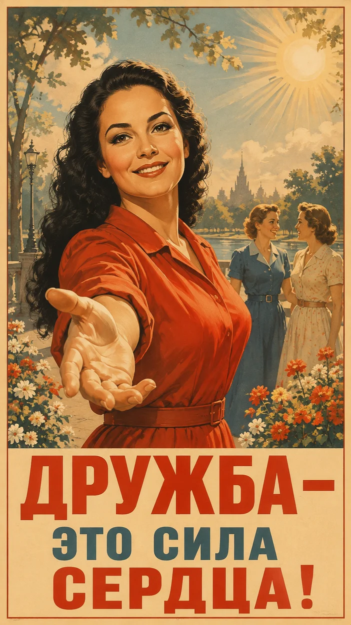 Фотооткрытка «ДРУЖБА — ЭТО СИЛА СЕРДЦА!»