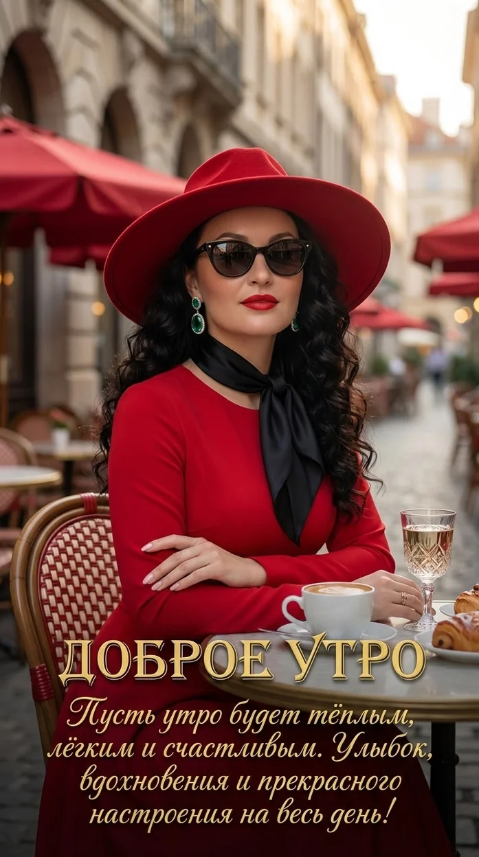 ИИ-фотосессия — Открытка с вашим фото - Пусть утро будет тёплым, лёгким и счастливым