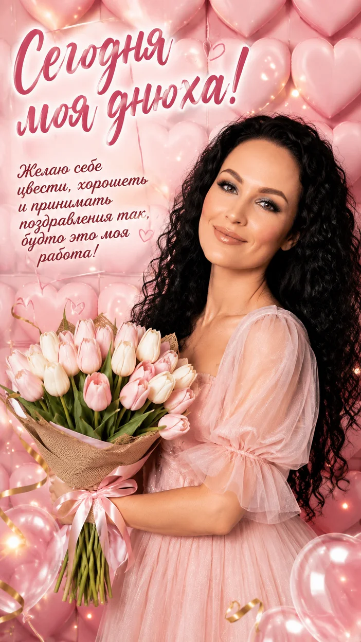 Фотооткрытка романтичная — «Сегодня моя днюха!»