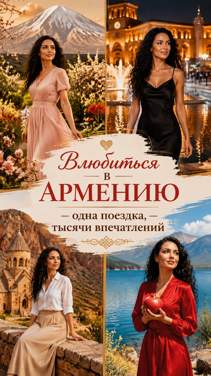 Фотосессия женщины в платье у Арарата, Еревана и Севана
