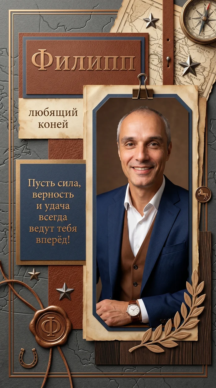 «Филипп» именная открытка