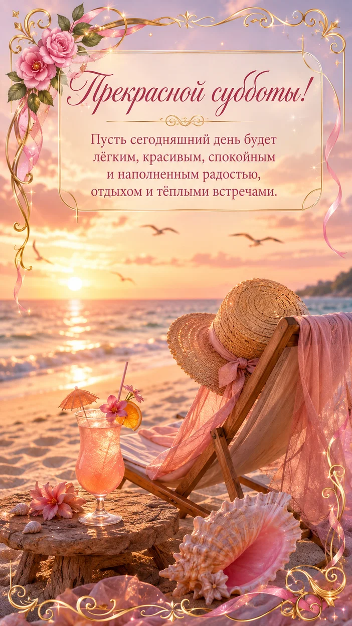 Фотооткрытка с текстом «Прекрасной субботы!»