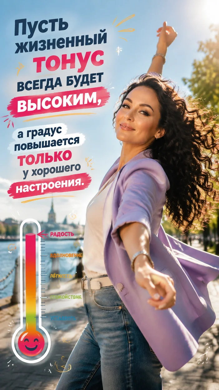 Фотооткрытка для всех с пожеланием "Пусть жизненный тонус всегда будет высоким"