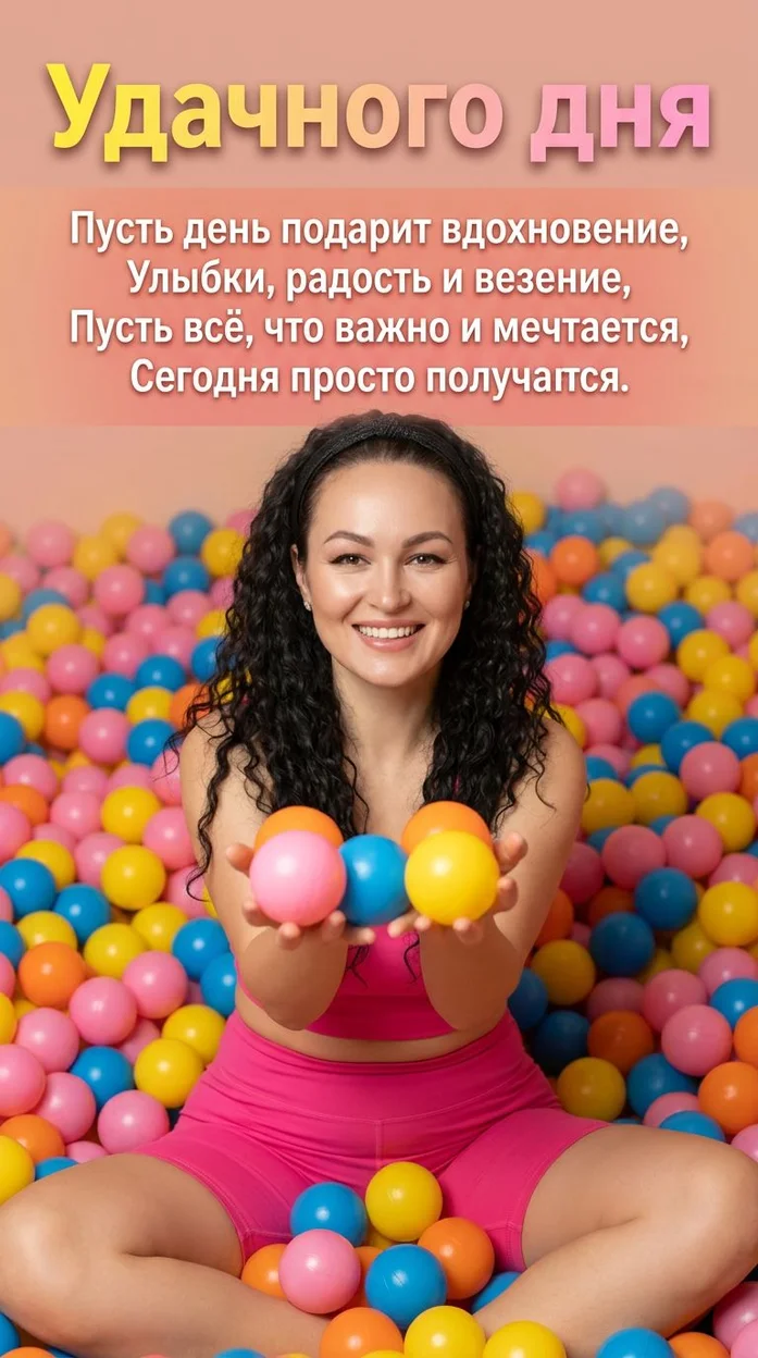 Открытка Удачного дня  с вашим фото 