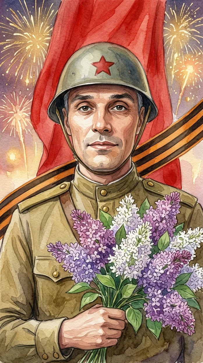 9 мая иллюстрация с вашим фото