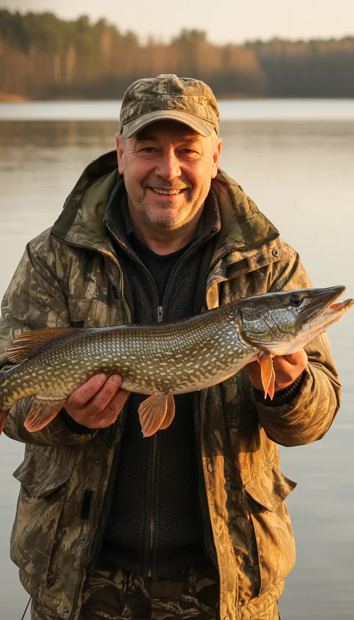 В выходные на рыбалке с уловом