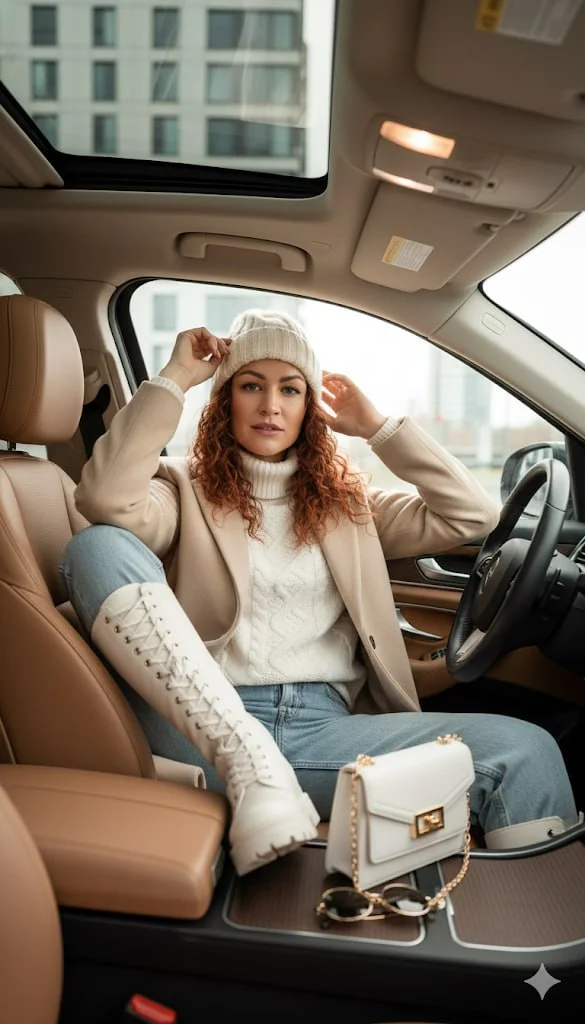 Зимний город: вид из окна авто