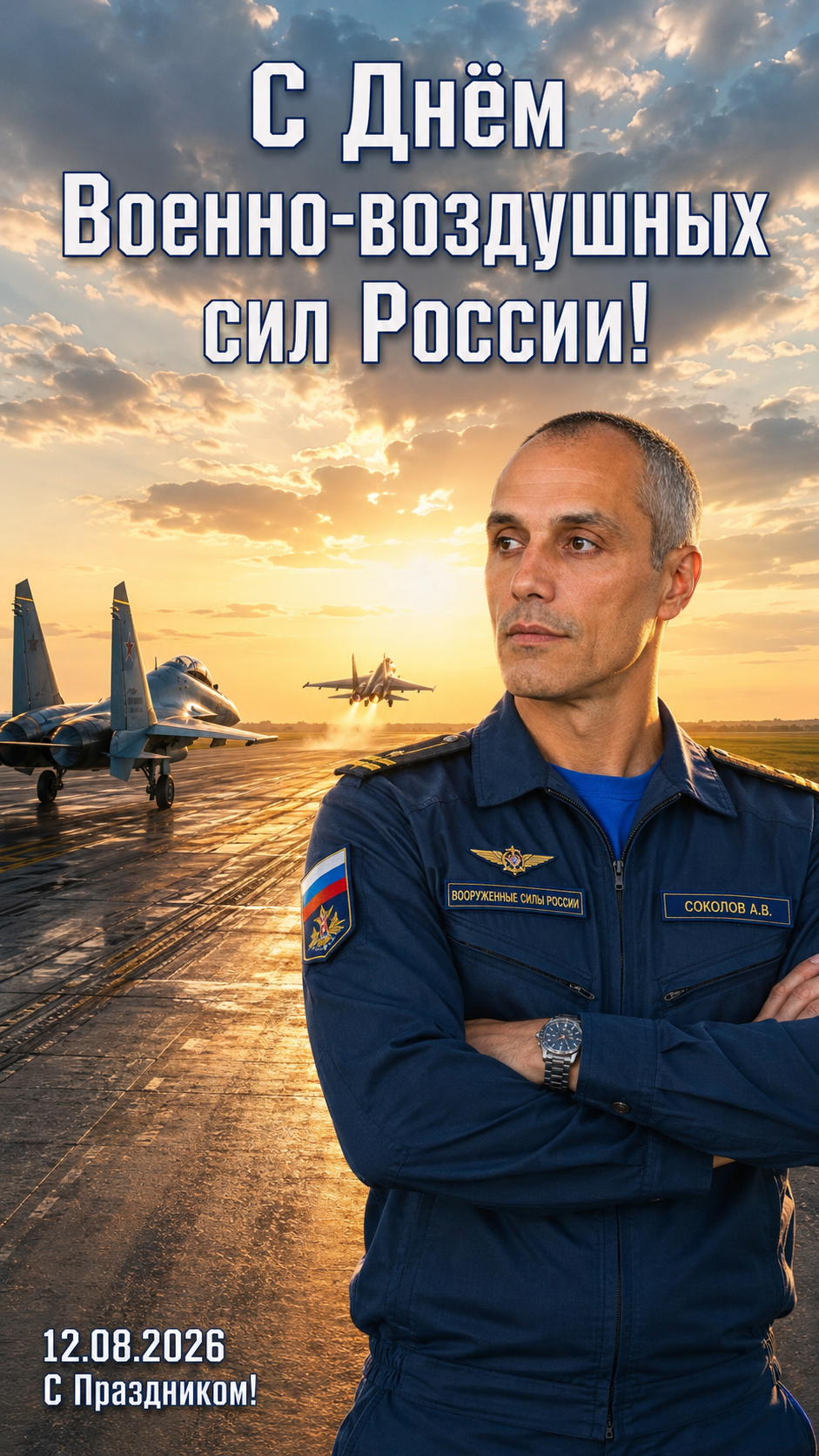 День Военно-воздушных сил России — аэродромная торжественная открытка