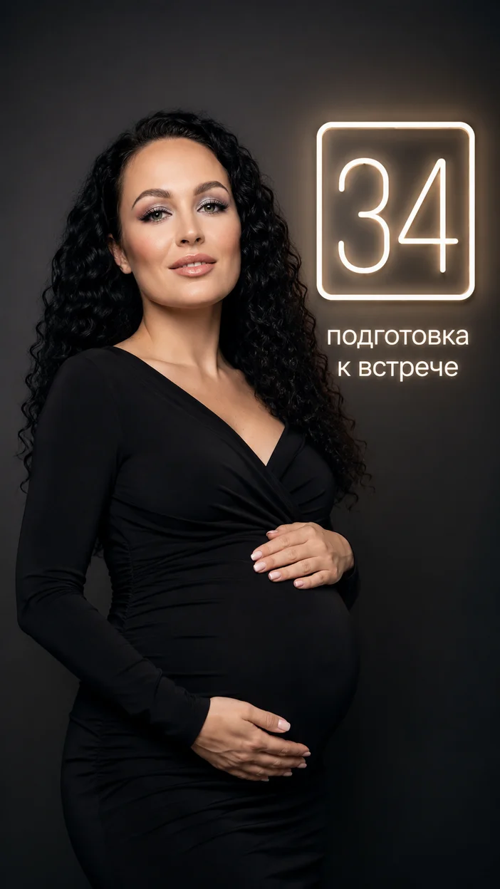 Фотосессия беременная 34 неделя в студии