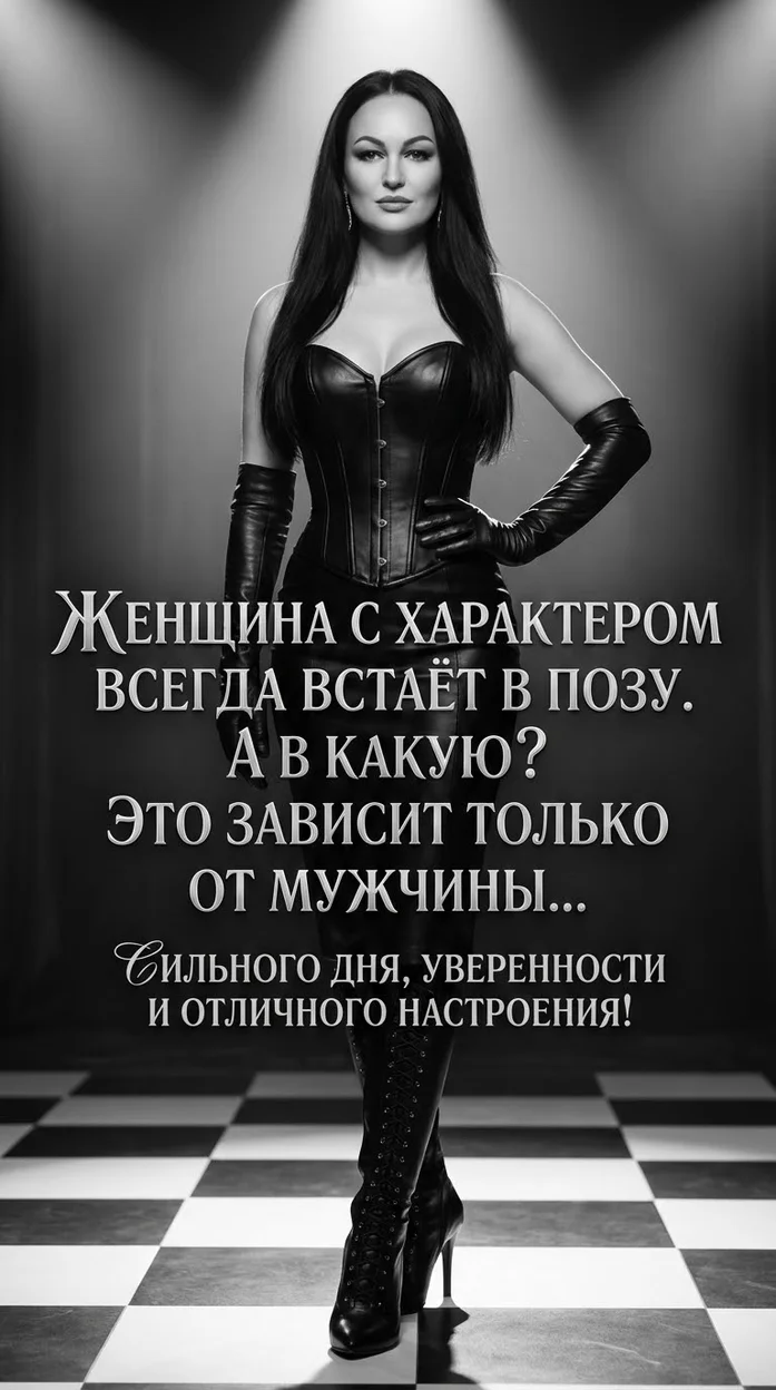 Открытка  с вашим фото и текстом - ЖЕНЩИНА С ХАРАКТЕРОМ