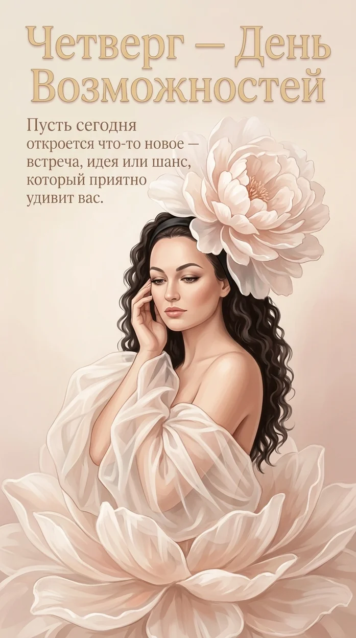 Открытка с вашим фото «Четверг — День возможностей» 