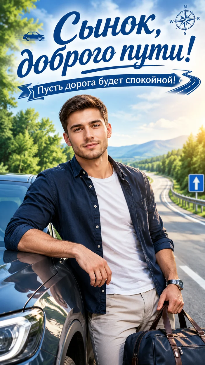 Фотосессия сына у машины