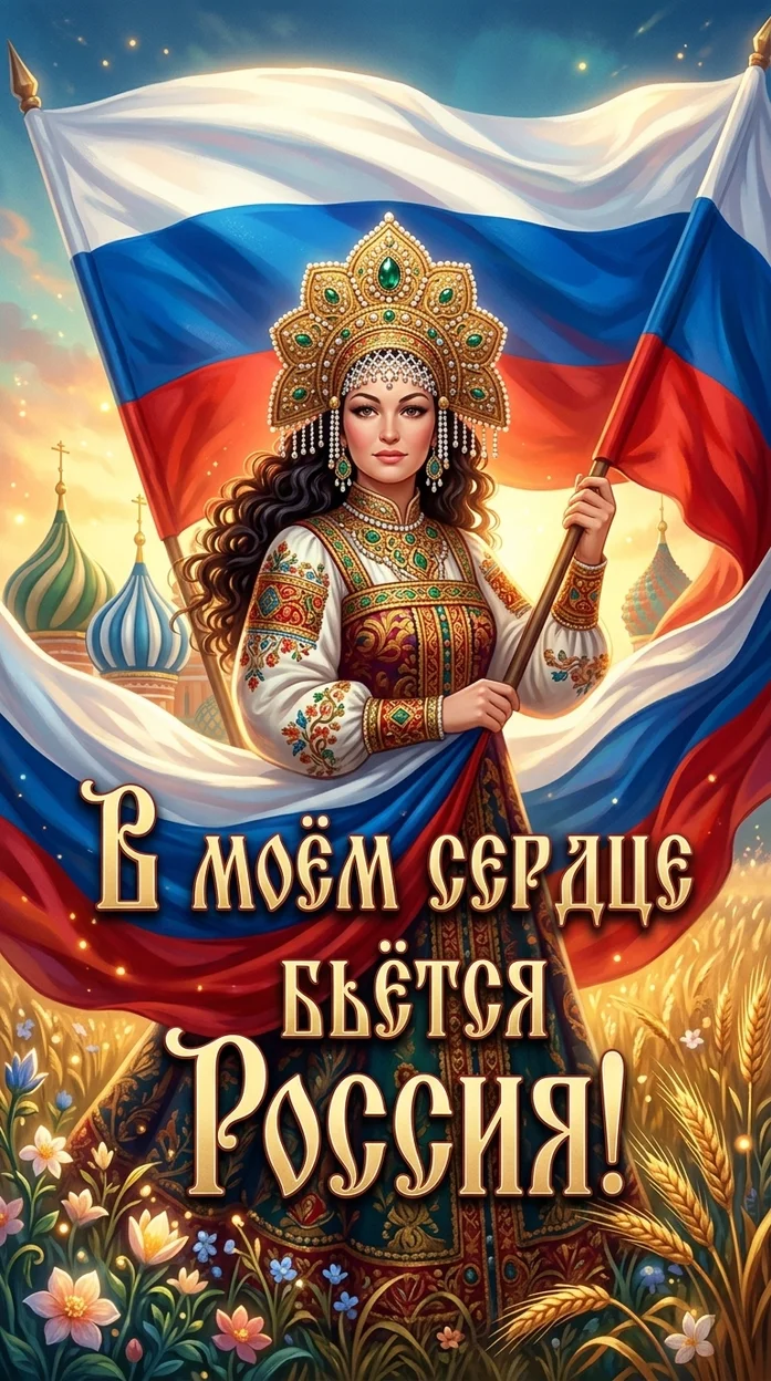  Сказочная художественная иллюстрация  День России 
