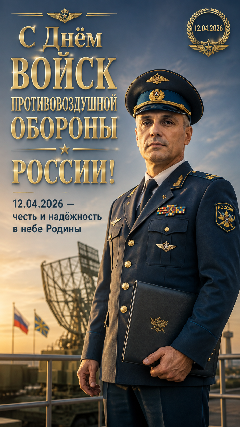 День войск противовоздушной обороны России — 12.04.2026 — торжественная вертикальная фотосессия