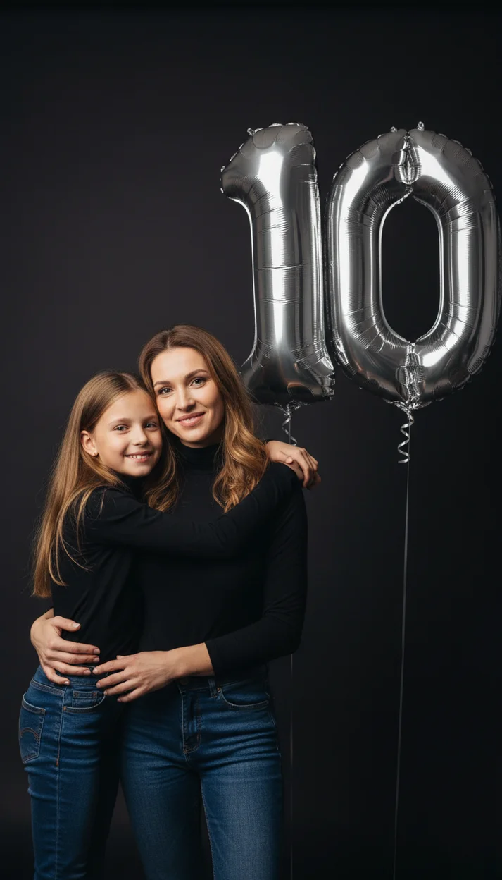  Фотосессия девочки на 10 лет с мамой