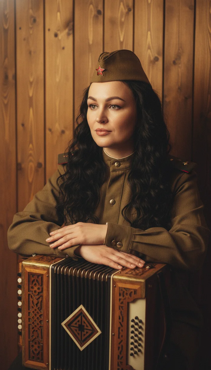 портрет в тёплом ретро-стиле времён Великой Отечественной войны