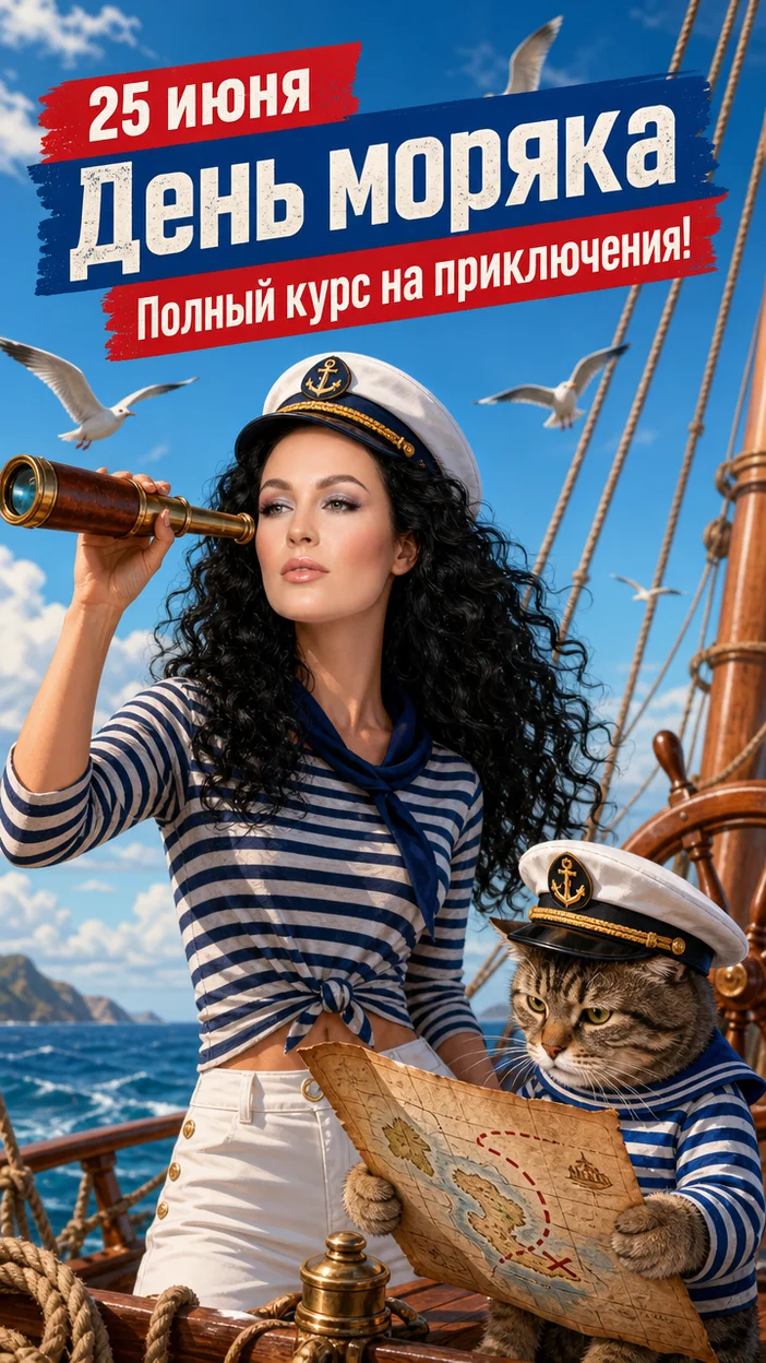 «День моряка» 25 июня открытка 