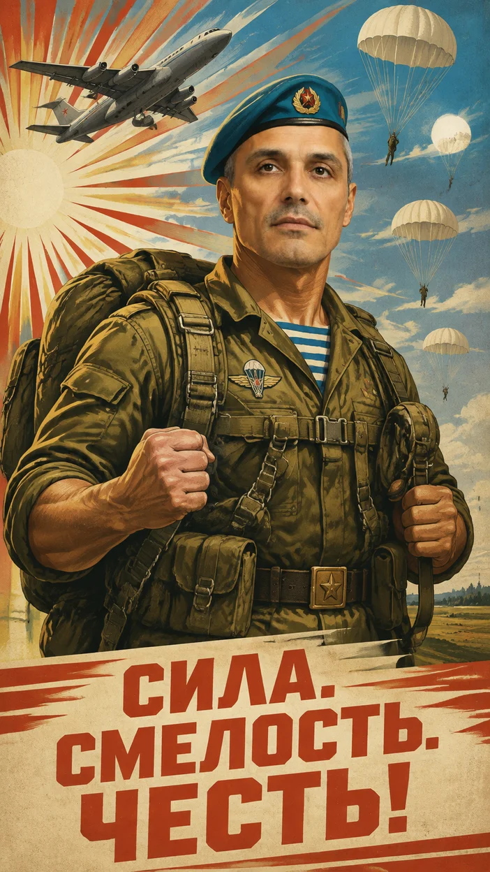 Фотосессия десантника на взлётном фоне