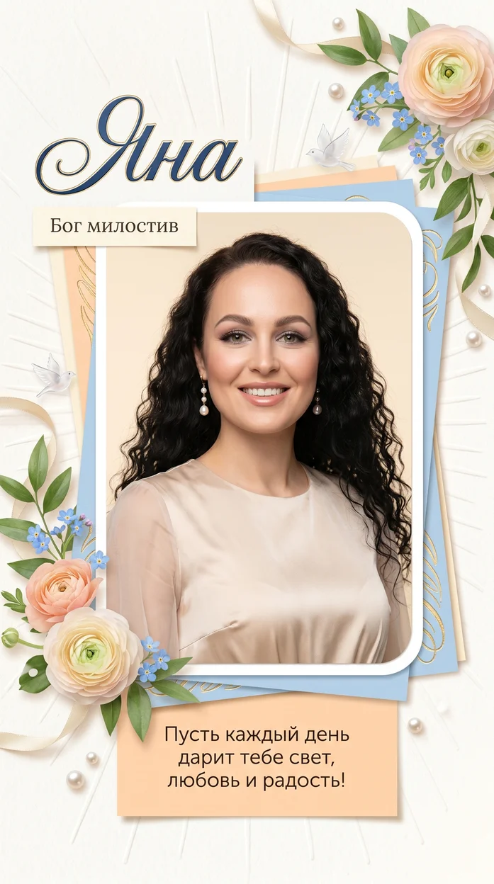 «Яна» именная открытка