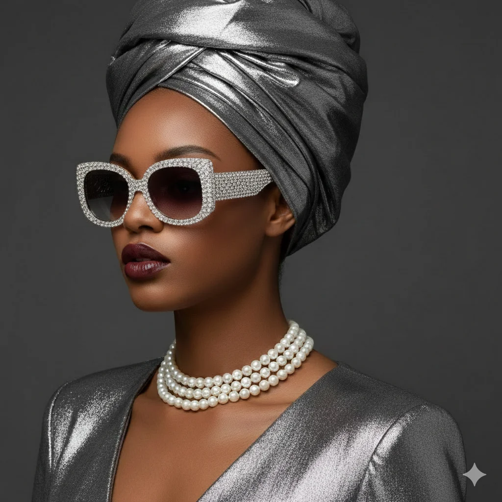 Сцена для продажи  -  Серьги ( На голове сложный объёмный тюрбан)