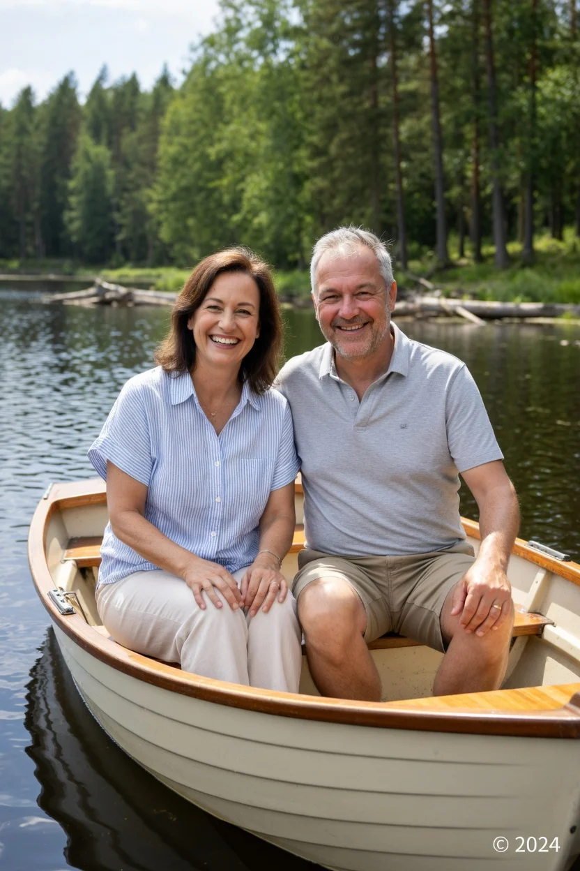 Вдвоем на прогулки в лодке