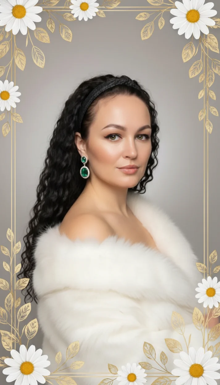 РОМАШКИ С ЗОЛОТЫМ ДЕКОРОМ ПО КРАЯМ ФОТО