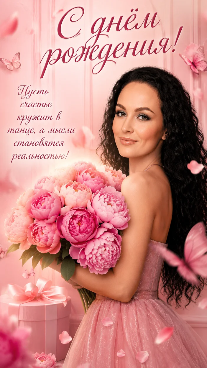 Фотосессия романтичная с пионами и розовыми панелями