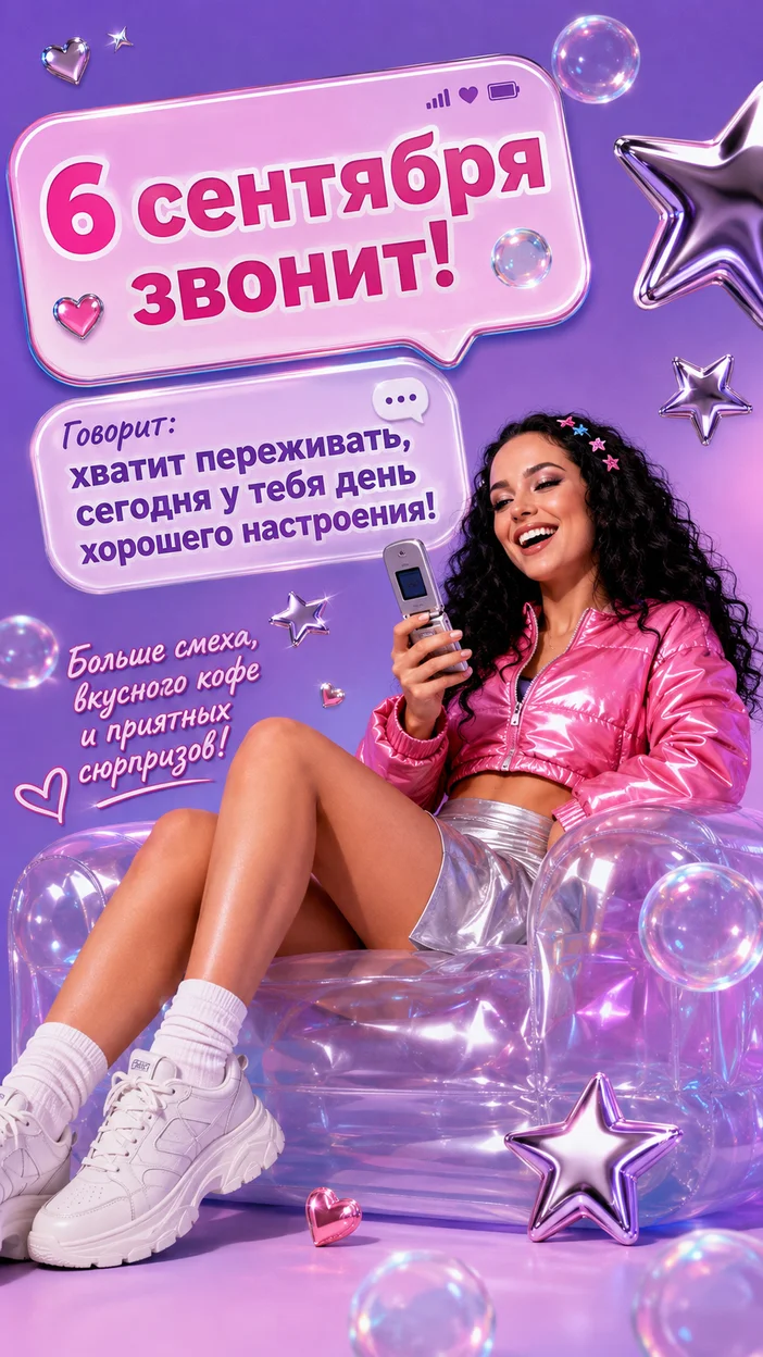 Фотосессия Y2K дерзкая открытка 6 сентября