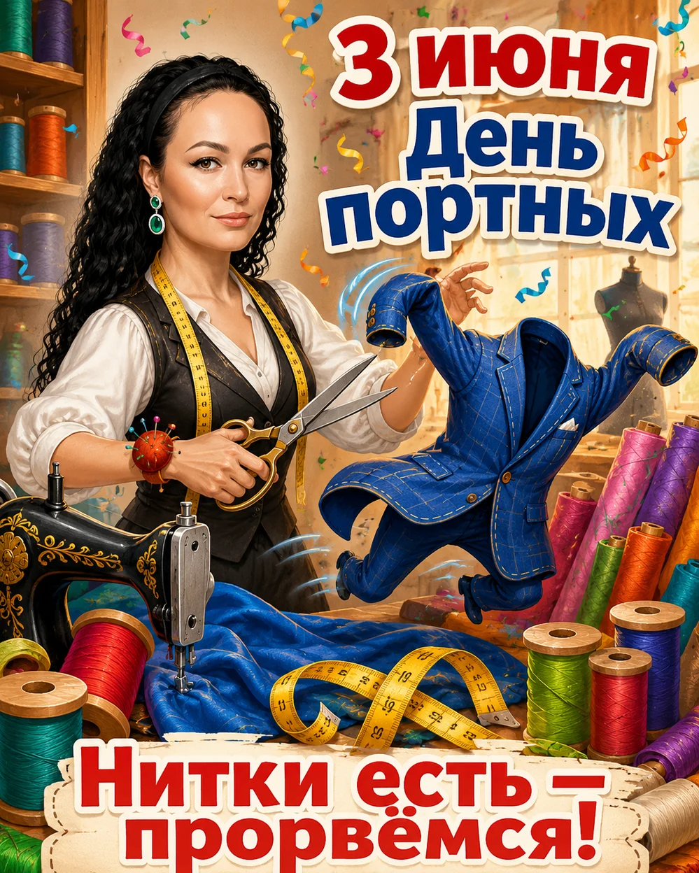 День портных 3 июня плакат и постер 