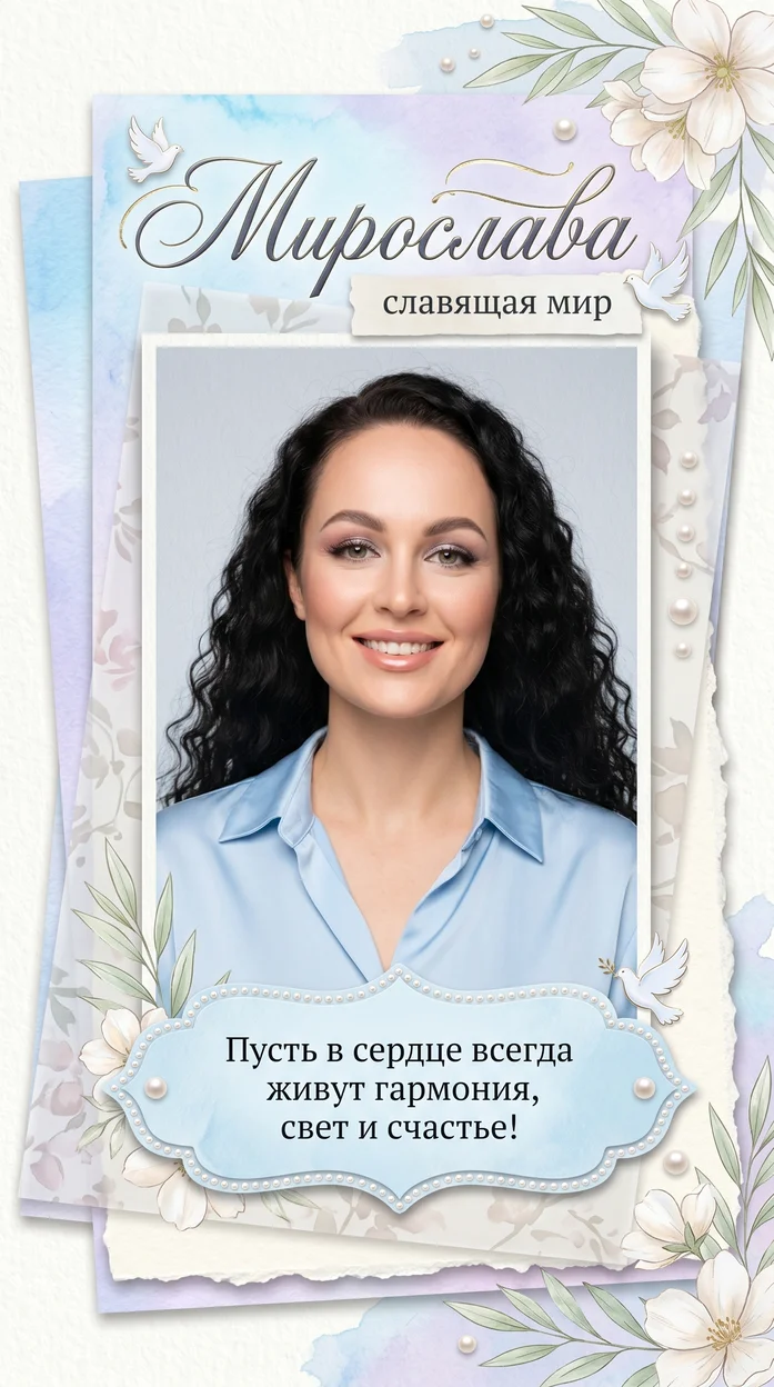 «Мирослава» именная открытка